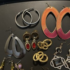 Mixed Lot of 20 Earrings Multicolor Mixed Metals Rhinestones Vintage