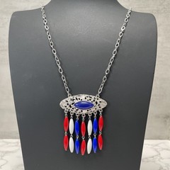 4th of JULY Perfect Gift Rare CAROLINE EMMONS Art Deco NEW Silver Tone Necklace