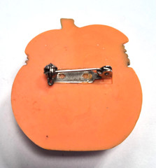 Vintage 1987 AVON Halloween Black Cat Peek-a-Boo Jack O Lantern Pin / Brooch