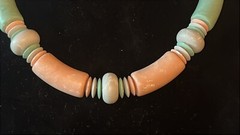 Vintage Avon Sun Bleached Chunky Necklace/Looks Like It Is Made Of Clay W/swirls