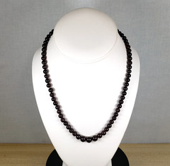 Vintage Genuine Almandine Garnet Small Bead Strand Choker Necklace Barrel Clasp