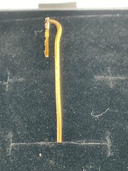 Antique 10K Gold Horseshoe Stick Pin Lucky Equestrian Lapel Pin 2”