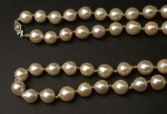 Baroque Cultured Akoya Pearl Strand 31.5″ Necklace 18k White Gold Clasp