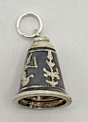 .925 STERLING SILVER “Goddess Mekkala Niello Bell” CHARM For Charm Bracelet
