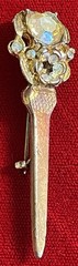 Very Nice Gold Tone Rhinestone Brooch/Lapel Pin- Perfect for Any Occassion LOOK!