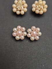 Lot Of 6 VTG faux pearl clip on earrings made in Japan please refer to photos