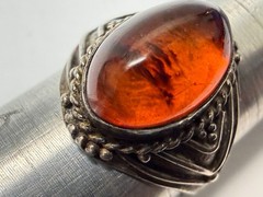 Vintage 925 Sterling Silver Baltic Amber Ring – Size 5.25