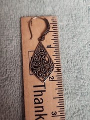 VTG Antiqued Silver Tone Pierced Earrings Dangle