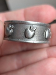 VTG Ms Dee Pewter School Days Trinket Box & Brooch Pin Set Teacher Collectible