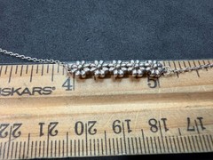 2.80g Vintage Sterling Silver 925 Flower Chain Bracelet Adjustable 8.5 in M