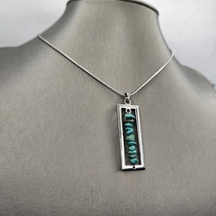 Vintage Cookie Lee Pendant Necklace Faux Turquoise Southwestern Silver Tone