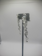 Vintage Chandelier Earrings Crystal Clip On Huggie Dangle Drop Jewelry Costume