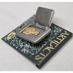 JJ Safe Door Opens Pewter Brooch Gold Tone Money Bag Inside