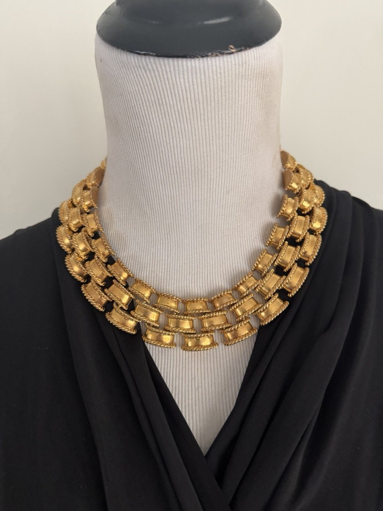 Rare Ciner MMA Museum Of Modern Art Necklace Collar Link Panther *455
