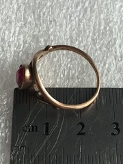 Rings silver 875 red tourmaline lab Russian Soviet Silver vintage USSR old