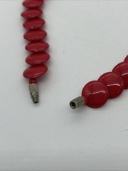 Retro Necklace Plastic Red Disc Bead Necklace Vintage Rockabilly 39cm