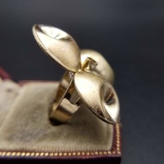 Floral Gold Large Flower Vintage Ring Fashion Jewelry Volume Free Size