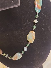 Vintage Liz Paiacios S.F. Necklace Agate Stones