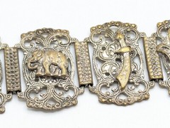 Vintage Souvenir De Maroc Brass Filigree Bracelet