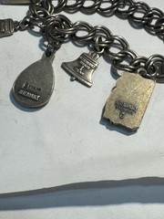 Vintage Sterling Silver Bell Telephone Phone Company Charm BRACELET