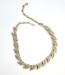 Coro Abstract Design link Gold Tone Vintage Necklace 16.75 inch 1950s 1960s
