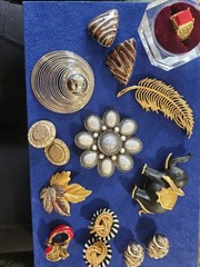 Vintage Jewelry Mixed Jewelry Lot Brooch, Earrings & Ring