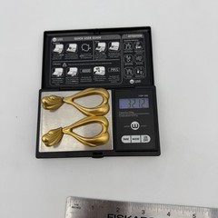 Vtg 80s STATEMENT Brushed Gold Tone Modern Doorknocker Runway Clip Earrings