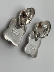 Sterling Silver 925 Clip Earrings Hinged Dangle Drop SU Thailand Vintage