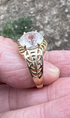 Beautiful 14K Yellow Gold & White Gemstone Ring 5.2 grams Size 8.25 STS