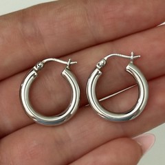 925 Sterling Silver Shiny Huggie Hoop Earrings