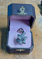 Vtg Y2K Juicy Couture 3-D PAVE STAR CRYSTAL Dangle Charm bracelet bag purse tote