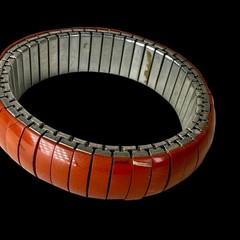 Vintage Red Jasper Expansion Bracelet Stretch Bangle 8 Inch
