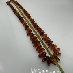Vintage Baltic Amber Graduated Nugget Necklace Cognac 70g Endless Strand 28 in