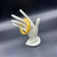 Vintage Yellow Bakelite Bangle Bracelet Retro Chic Jewelry Mid Century Modern