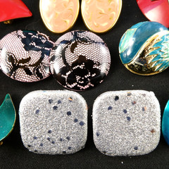 RETRO Vintage Metal Enamel Earrings Lot 14 Pairs Coloful Post Earrings Red Blue