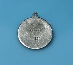 Vintage 800 Silver Hermes Epmhe Greece Greek God Mythology Charm Pendant 3.6g
