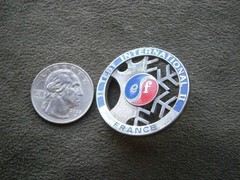 France Ski Test International II Vintage Silvertone Enamel Lapel Pin Badge 12.7g