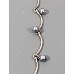 Avon Silver Tone Station Necklace Dangling Bead Drops Minimalist 18″