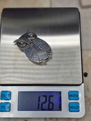 RARE Vintage c.1960 Sterling Silver Modernist Abbott Gotshall OWL Brooch Pin