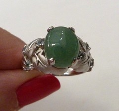 DESIGNER SIGNED JADE BLUE TOPAZ GEMSTONE 925 STERLING SILVER RING SIZE 10 NEW