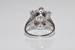 Antique Circa 1920s Art Deco 18k Gold Natural Diamond Decorated Ring