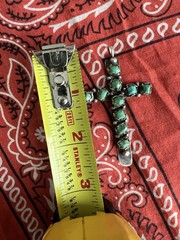 RRL Double RL Vintage Collection Sterling Silver Navajo Turquoise Cross Necklace