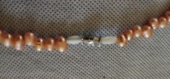 Awesome PEACH Cultured Pearl Vintage Necklace ~19 Inches