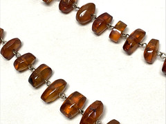 Vintage Baltic Amber Nugget Bead Necklace 26″ Honey Cognac Graduated 43g