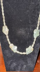 Vintage Sunwest Silver Prehnite & Epidote Carved Necklace