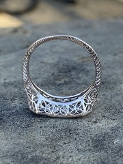 East West Stack Art Deco Ring 2.0 Ct Lab Created Diamond 14k White Gold Plated