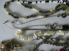 23 Vintage Pearl Chain Glass Silver Gold Rhinestone Necklace Cameo Beaded Lot
