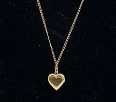 14KGF Gold Filled Heart Locket Pendant Necklace With 15 inch Chain
