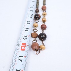 VTG Boho Ethnic Tribal Long Wood Beaded Necklaces (6) Earth Tones