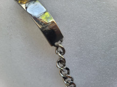 34.2g Vintage Cuban Link Sterling Silver ID Vtg Bracelet BAM-BAM Monogram 8″